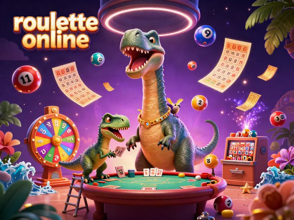Experience thrilling roullete online action in this vibrant casino scene with playful characters.